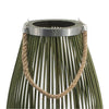 Prish Lantern | Glass Insert | 23" Green Bamboo Frame | Hemp Rope