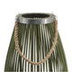 Prish Lantern | Glass Insert | 23" Green Bamboo Frame | Hemp Rope