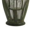 Prish Lantern | Glass Insert | 23" Green Bamboo Frame | Hemp Rope