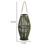 Prish Lantern | Glass Insert | 23" Green Bamboo Frame | Hemp Rope