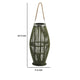 Prish Lantern | Glass Insert | 23" Green Bamboo Frame | Hemp Rope