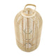 Rattan Bamboo Lantern with Glass Insert | Natural Beige Open Weave Frame