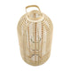 Rattan Bamboo Lantern with Glass Insert | Natural Beige Open Weave Frame