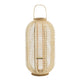 Rattan Bamboo Lantern with Glass Insert | Natural Beige Open Weave Frame