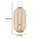 Rattan Bamboo Lantern with Glass Insert | Natural Beige Open Weave Frame
