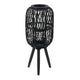 Lantern | Glass Insert with Black Bamboo Lattice Tripod Frame | 24"