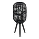Lantern | Glass Insert with Black Bamboo Lattice Tripod Frame | 24"