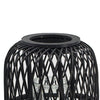 Lantern | Glass Insert with Black Bamboo Lattice Tripod Frame | 24"