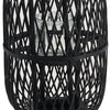 Lantern | Glass Insert with Black Bamboo Lattice Tripod Frame | 24"