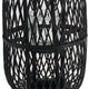 Lantern | Glass Insert with Black Bamboo Lattice Tripod Frame | 24"