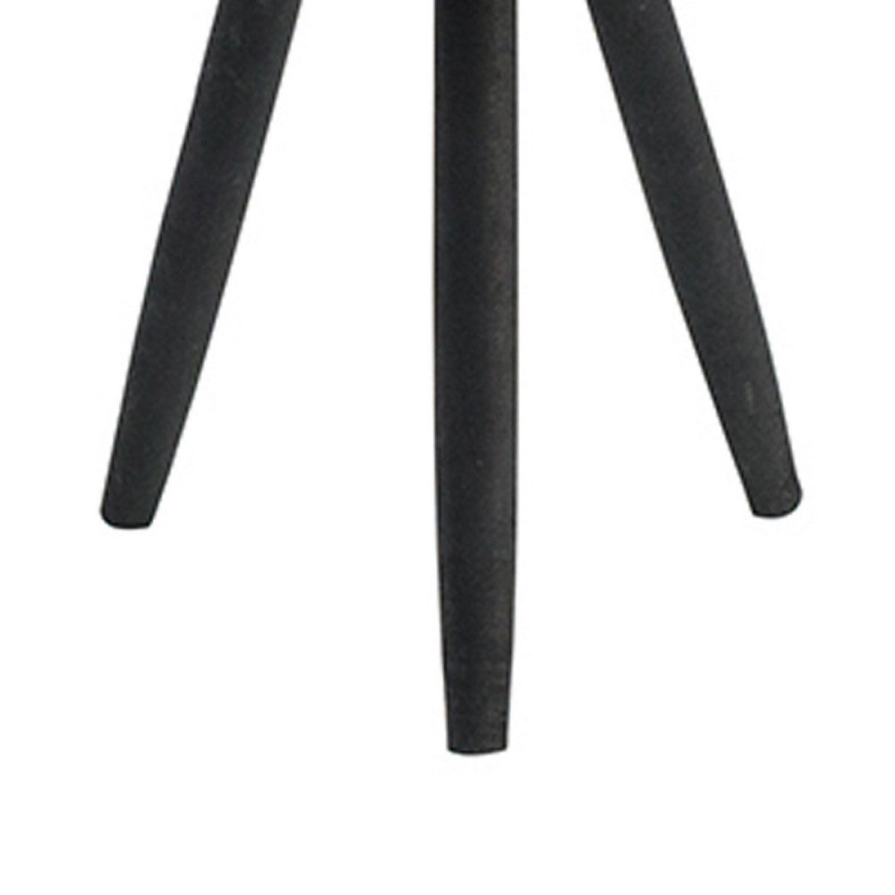 Lantern | Glass Insert with Black Bamboo Lattice Tripod Frame | 24"