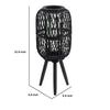 Lantern | Glass Insert with Black Bamboo Lattice Tripod Frame | 24"