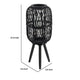 Lantern | Glass Insert with Black Bamboo Lattice Tripod Frame | 24"