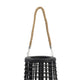 Rattan Lantern with Rope Hanging Handle | Open Slat Design | Black | 21"