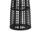 Rattan Lantern with Rope Hanging Handle | Open Slat Design | Black | 21"