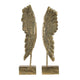 Angel Wing Bookend Set of 2 | Square Base | Gold Resin | Antique Style