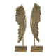 Angel Wing Bookend Set of 2 | Square Base | Gold Resin | Antique Style
