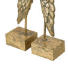 Angel Wing Bookend Set of 2 | Square Base | Gold Resin | Antique Style