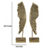 Angel Wing Bookend Set of 2 | Square Base | Gold Resin | Antique Style