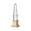 Raga Crystal Accent Lighting | Obelisk Decor Body | Gold Metal Base | 18"