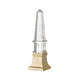 Raga Crystal Accent Lighting | Obelisk Decor Body | Gold Metal Base | 18"