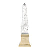 Raga Crystal Accent Lighting | Obelisk Decor Body | Gold Metal Base | 18"