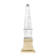 Raga Crystal Accent Lighting | Obelisk Decor Body | Gold Metal Base | 18"