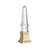 Raga Crystal Accent Lighting | Obelisk Decor Body | Gold Metal Base | 18"