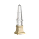 Raga Crystal Accent Lighting | Obelisk Decor Body | Gold Metal Base | 18"