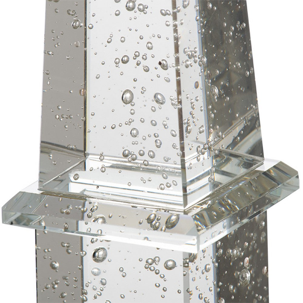 Raga Crystal Accent Lighting | Obelisk Decor Body | Gold Metal Base | 18"