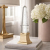 Raga Crystal Accent Lighting | Obelisk Decor Body | Gold Metal Base | 18"