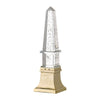 Raga Crystal Accent Lighting | Obelisk Decor Body | Gold Metal Base | 21"