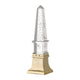 Raga Crystal Accent Lighting | Obelisk Decor Body | Gold Metal Base | 21"