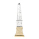 Raga Crystal Accent Lighting | Obelisk Decor Body | Gold Metal Base | 21"