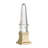 Raga Crystal Accent Lighting | Obelisk Decor Body | Gold Metal Base | 21"
