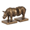 Nimy Decorative Bookend Set of 2 | Jungle Rhinoceros | Bronze Polyresin