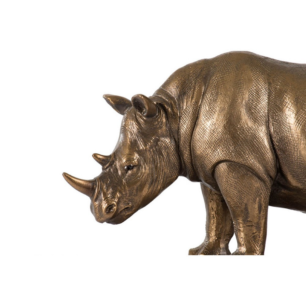 Nimy Decorative Bookend Set of 2 | Jungle Rhinoceros | Bronze Polyresin