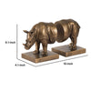 Nimy Decorative Bookend Set of 2 | Jungle Rhinoceros | Bronze Polyresin