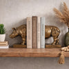 Nimy Decorative Bookend Set of 2 | Jungle Rhinoceros | Bronze Polyresin