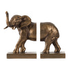Nimy Decorative Bookend Set of 2 | Trumpeting Elephant | Bronze Polyresin