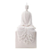 Sitting Sculpture | Peaceful Meditation Gesture | White Resin 19"