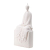 Sitting Sculpture | Peaceful Meditation Gesture | White Resin 19"