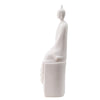 Sitting Sculpture | Peaceful Meditation Gesture | White Resin 19"