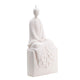 Sitting Sculpture | Peaceful Meditation Gesture | White Resin 19"