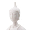 Sitting Sculpture | Peaceful Meditation Gesture | White Resin 19"