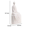 Sitting Sculpture | Peaceful Meditation Gesture | White Resin 19"