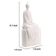 Sitting Sculpture | Peaceful Meditation Gesture | White Resin 19"