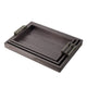Rectangular Accent Nesting Tray Set of 3 | Snake Print Metal Handles | Black