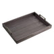 Rectangular Accent Nesting Tray Set of 3 | Snake Print Metal Handles | Black