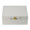 Anop 2pc Storage Box Set | Faux Snakeskin Finish | Flannel Lined | White